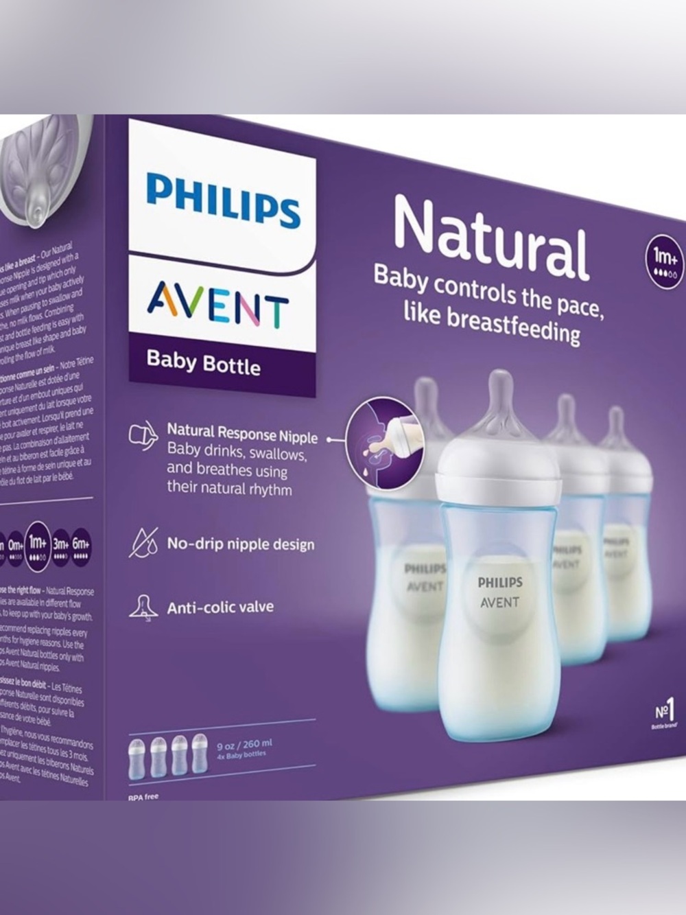 👶🍼 Philips Avent Natural Baby Bottles – 9oz Blue 4-Pack - Picture 11 of 12